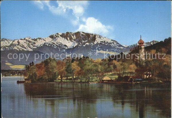 Bernried Starnberger See Ansicht vom See aus Kirche Nationalpark