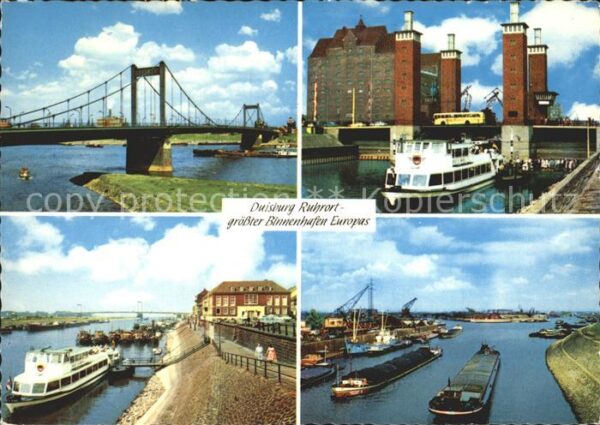 Duisburg Ruhr Grösster Binnenhafen Europas Brücke Dam