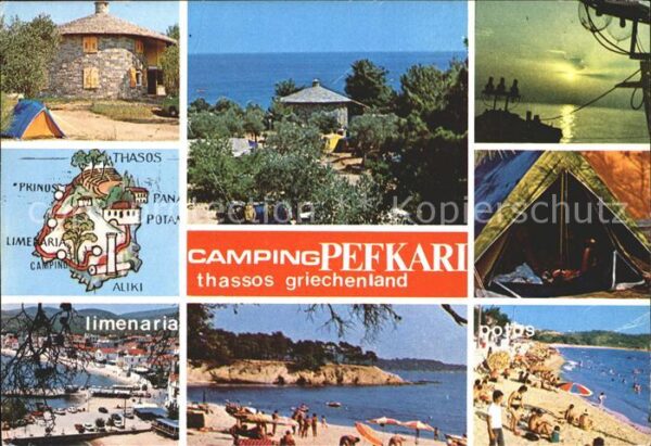 Thassos Camping Pefkari Abendstimung Strand