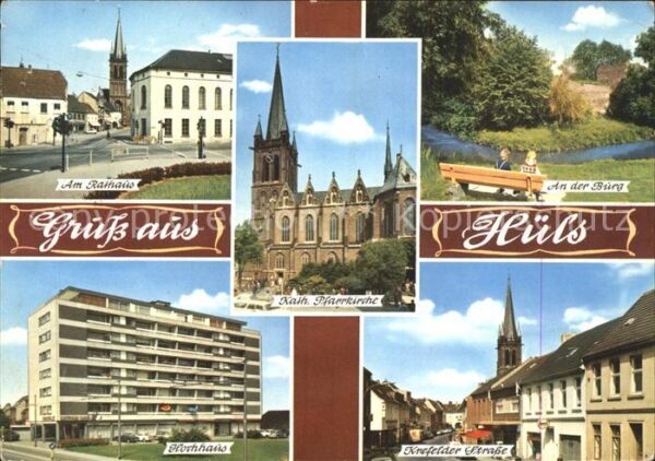 Huels Krefeld Rathaus Pfarrkirche Bachlauf Burg Krefe