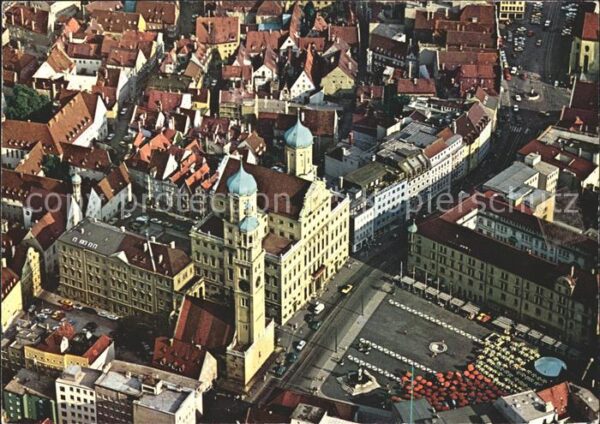 Augsburg Rathaus Perlachturm Fliegeraufnahme
