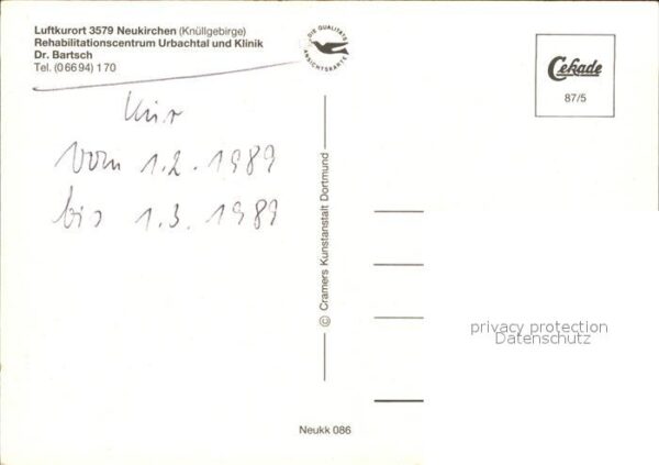 Neukirchen Knuellgebirge Rehabilitationscentrum Urbachtal Klinik – Bild 2