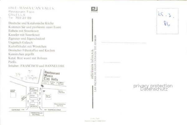 Calella Restaurant Masia C'an Valls – Bild 2
