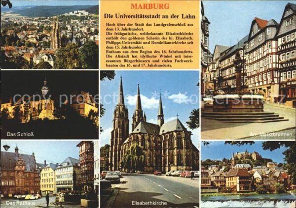 Marburg Lahn Elisabethkirche Rathaus Schloss Marktbr