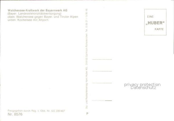 Walchensee Kraftwerk Bayernwerk AG Altjoch – Bild 2