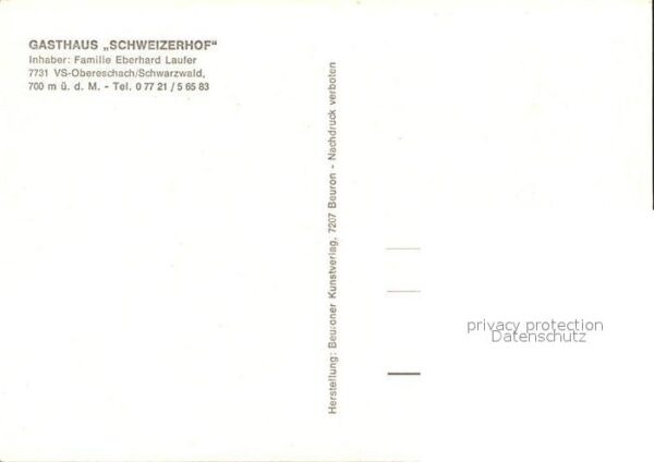 Obereschach Villingen-Schwenningen Gasthaus Schweizerhof – Bild 2