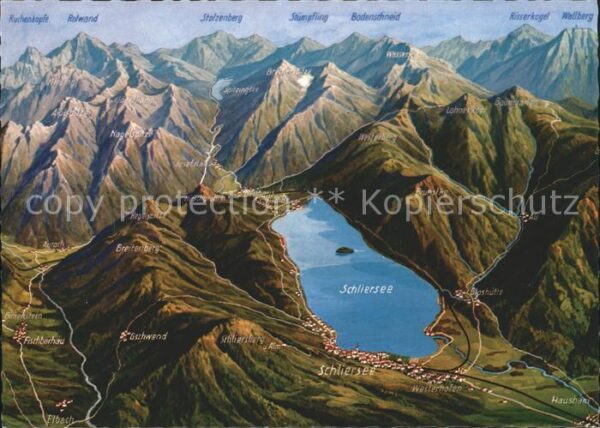 Schliersee Spitzingsee Panoramakarte