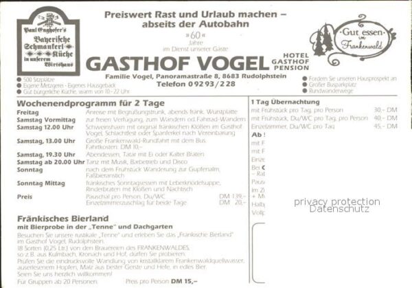 Rudolphstein Hotel Pension Vogel – Bild 2