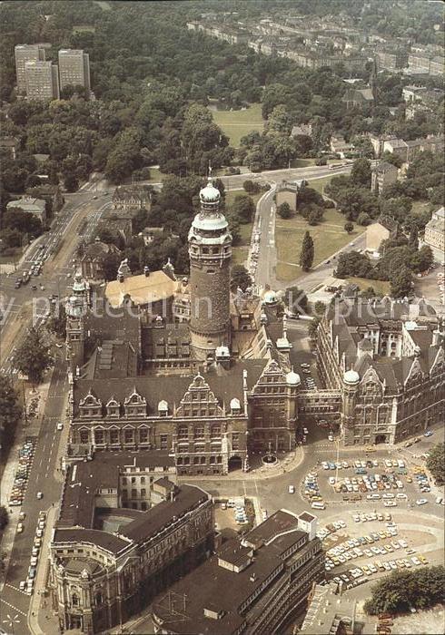 Leipzig Fliegeraufnahme Neues Rathaus