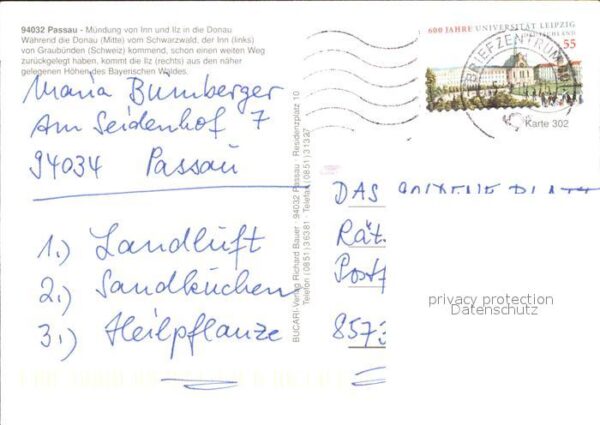 Passau Fliegeraufnahme Mündung Inn Ilz Donau – Bild 2