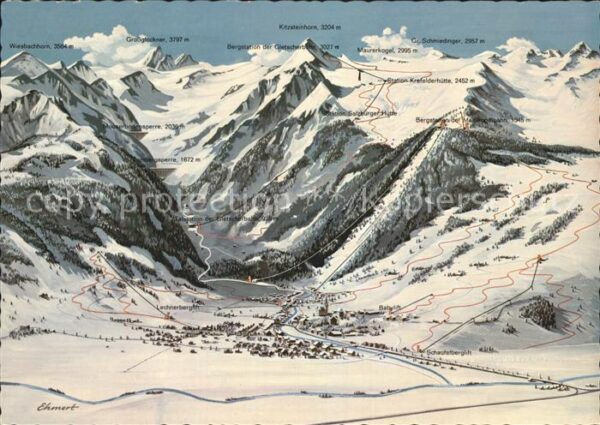Kaprun Panoramakarte Kitsteinhorn Wesbachhorn