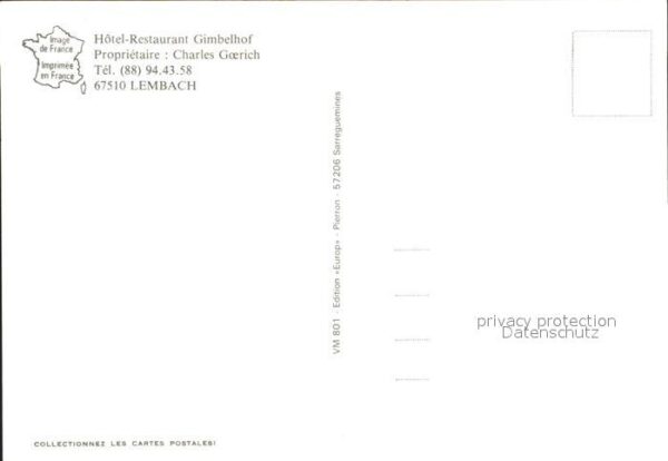 Lembach 67 Alsace Hotel Restaurant Gimbelhof Gasträume Zi – Bild 2