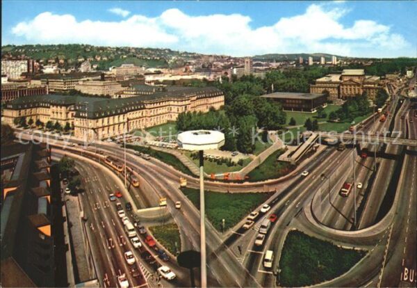 Stuttgart Charlottenplatz mit Schloss Landtag und