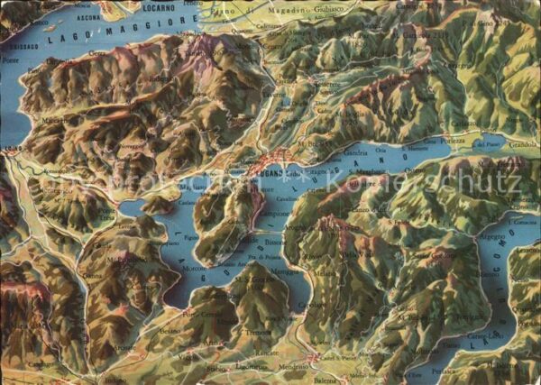 Lago di Lugano TI mit Lago Maggiore und Lago di Como Pano