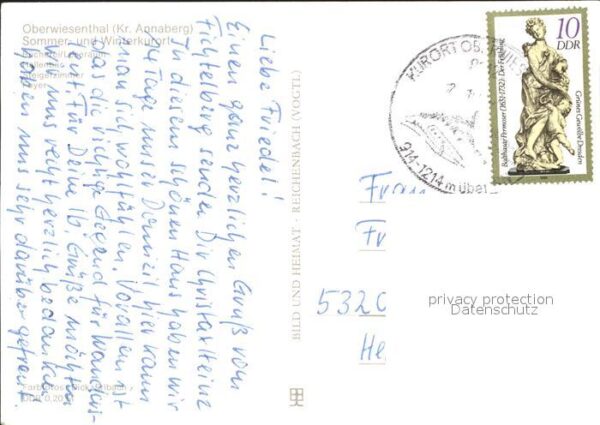 Oberwiesenthal Erzgebirge FDGB Erholungsheim Am Fichtelberg Gastr – Bild 2