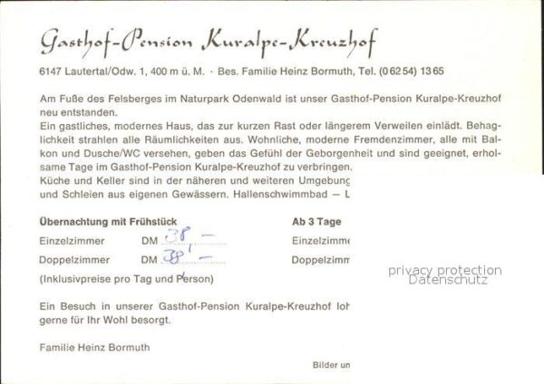 Lautertal Odenwald Gasthaus Pension Kuralpe Kreuzhof – Bild 2