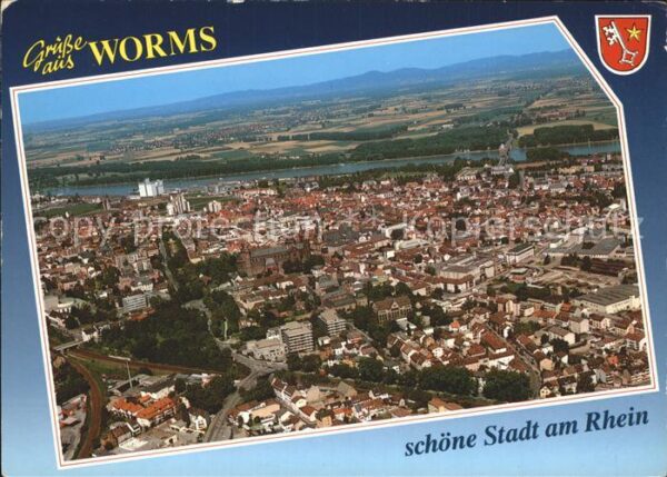 Worms Rhein Fliegeraufnahme