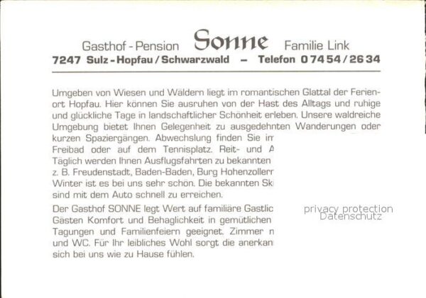 Hopfau Sulz Neckar Gasthaus Pension Sonne – Bild 2