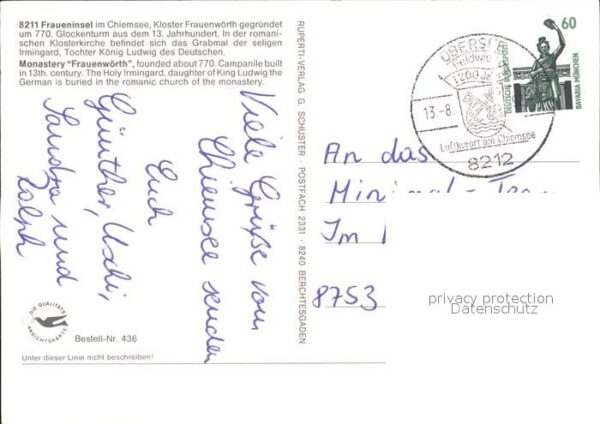 Fraueninsel Chiemsee Fliegeraufnahme Monastery Frauenwörth – Bild 2