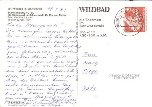 Wildbad Schwarzwald Sommerberghotel Fliegeraufnahme – Bild 2