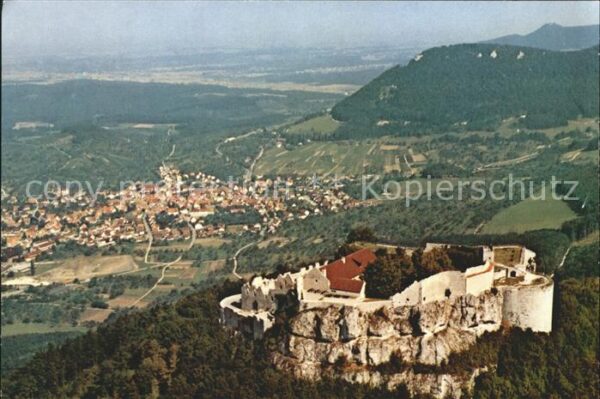 Neuffen Fliegeraufnahme Burg Hohen-Neuffen Rest