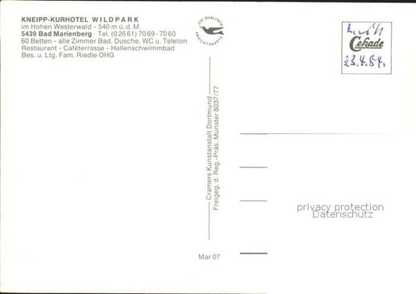 Bad Marienberg Westerwald Fliegeraufnahme Kneipp-Kurhotel Wildpar – Bild 2