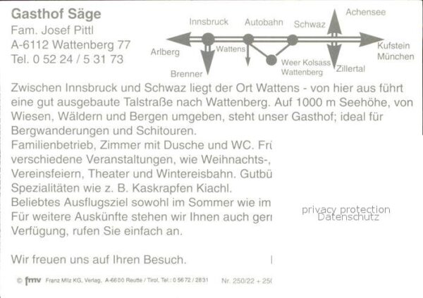 Wattenberg Tirol Gasthaus Säge – Bild 2