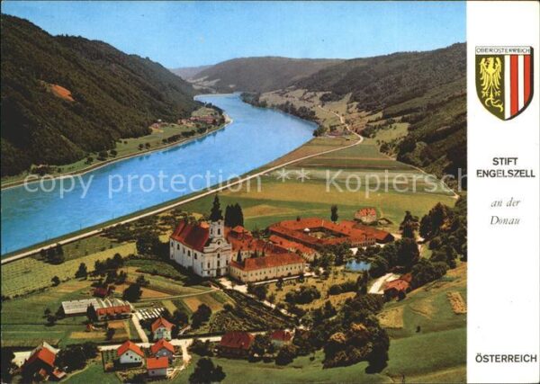 Engelhartszell Donau Oberoesterreich Fliegeraufnahme Abtei Engelszell