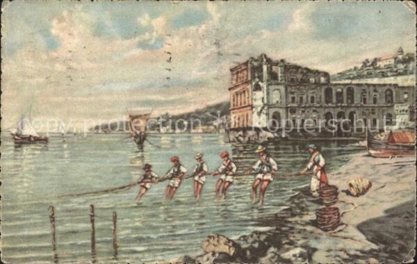 Napoli Neapel Posillipo con Palazzo Donn Anna