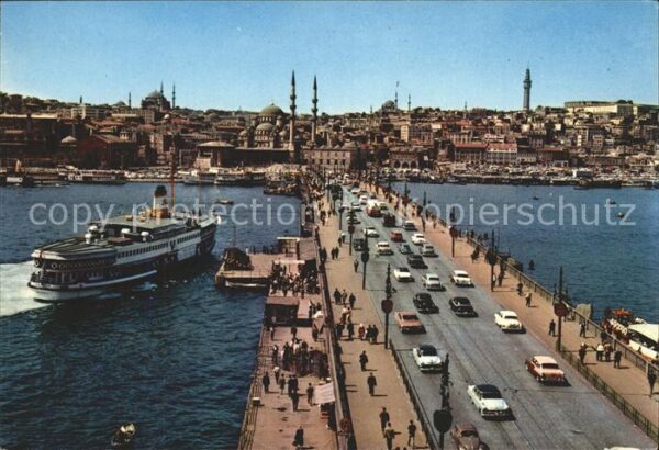 Istanbul Constantinopel Galata Brücke neue Moschee Dampfer