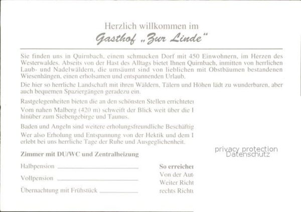 Quirnbach Westerwald Gasthof Zur Linde – Bild 2