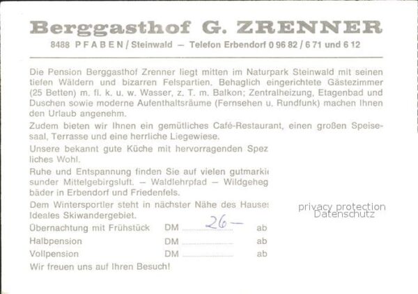 Pfaben Berggasthof G Zrenner – Bild 2