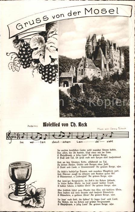 Mosel Region Burg Moselliedtext
