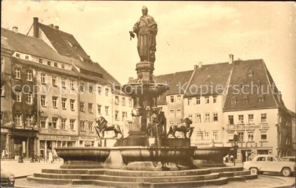 Freiberg Sachsen Obermarkt Brunnen