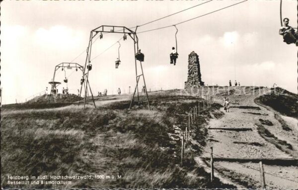 Feldberg Schwarzwald Sessellift mit Bismarckturm