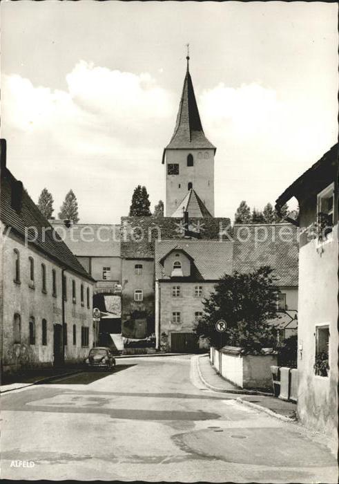 Alfeld Mittelfranken Dorfpartie mit Kirche