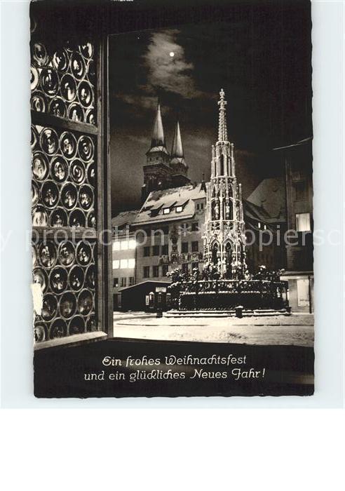 Nuernberg Brunnen mit St Sebalduskirche