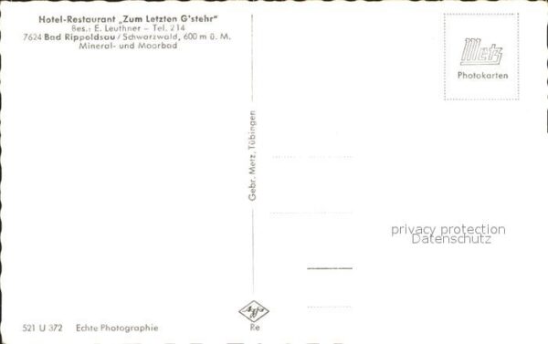 Bad Rippoldsau Schwarzwald Hotel Restaurant Zum letzten G`stehr – Bild 2