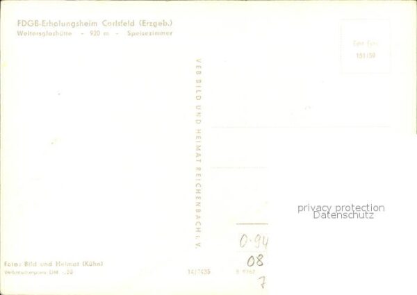 Weitersglashuette Erzgebirge FDGB Erholungsheim Carlsfeld – Bild 2