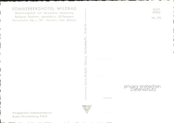Wildbad Schwarzwald Fliegeraufnahme Sommerberghotel – Bild 2