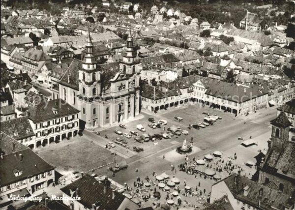 Ludwigsburg Fliegeraufnahme Marktplatz
