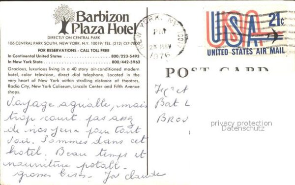 New York City Barbizon Plaza Hotel – Bild 2