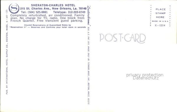 New Orleans Louisiana Sheraton- Charles Hotel – Bild 2