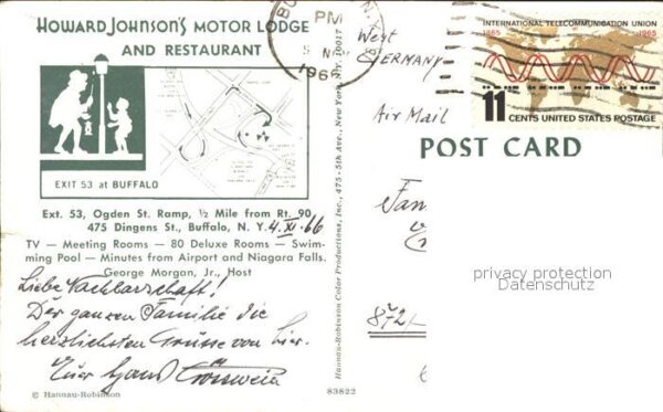 Buffalo New York Howard Johnson`s Motor Lodge and Restau – Bild 2
