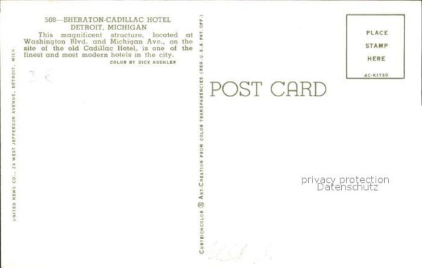 Detroit Michigan Sheraton Cadillac Hotel – Bild 2