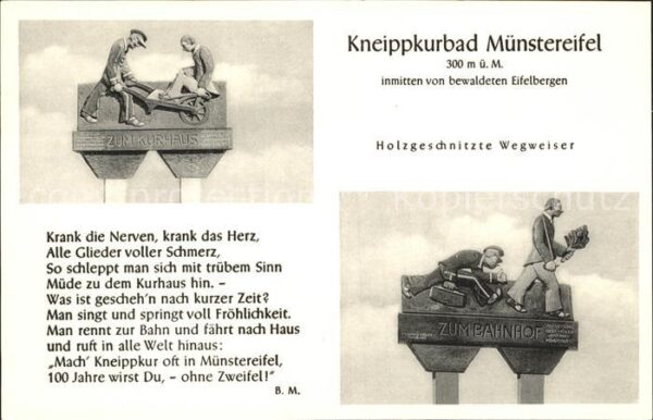 Bad Muenstereifel Holzgeschnitzte Wegweiser