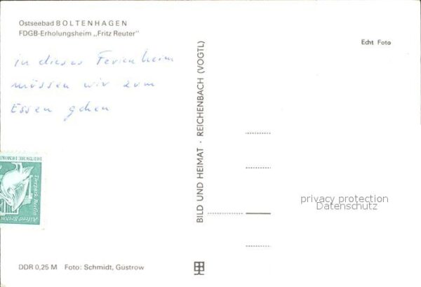 Boltenhagen Ostseebad Erholungsheim Fritz Reuter – Bild 2
