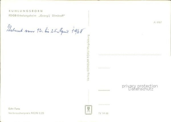 Kuehlungsborn Ostseebad Erholungsheim Georgij Dimitroff – Bild 2