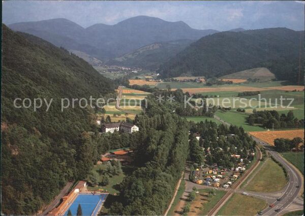 Staufen Breisgau Fliegeraufnahme Ferien Campingplatz Bel