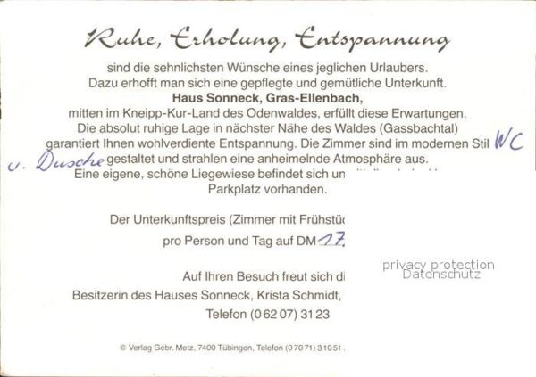 Gras-Ellenbach Haus Sonneck Kaminzimmer Terrasse – Bild 2
